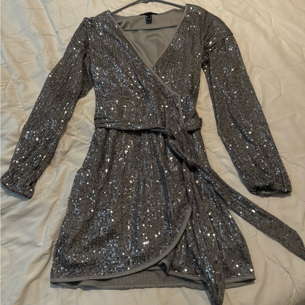 Silver sequin dress